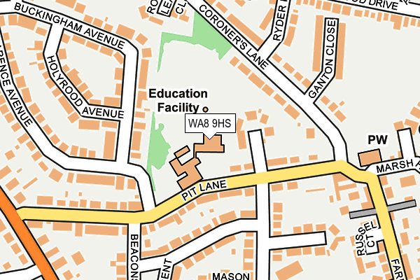WA8 9HS map - OS OpenMap – Local (Ordnance Survey)