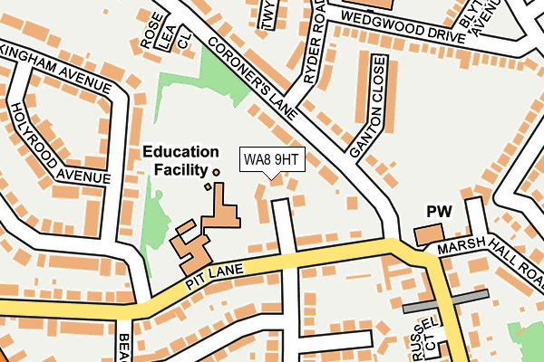 WA8 9HT map - OS OpenMap – Local (Ordnance Survey)