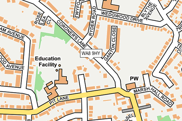 WA8 9HY map - OS OpenMap – Local (Ordnance Survey)