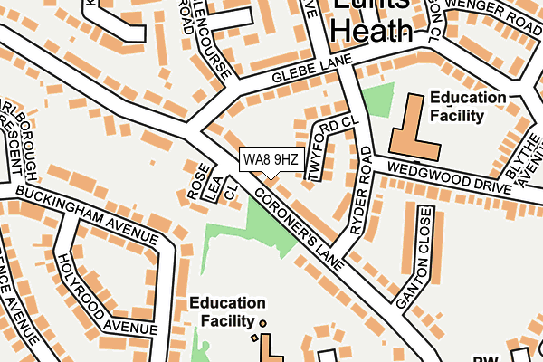 WA8 9HZ map - OS OpenMap – Local (Ordnance Survey)