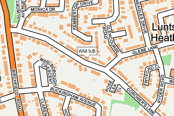 WA8 9JB map - OS OpenMap – Local (Ordnance Survey)
