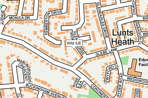 WA8 9JE map - OS OpenMap – Local (Ordnance Survey)