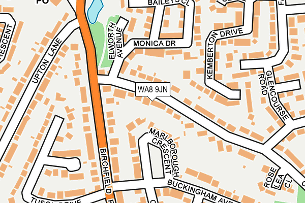 WA8 9JN map - OS OpenMap – Local (Ordnance Survey)