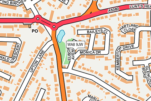 WA8 9JW map - OS OpenMap – Local (Ordnance Survey)