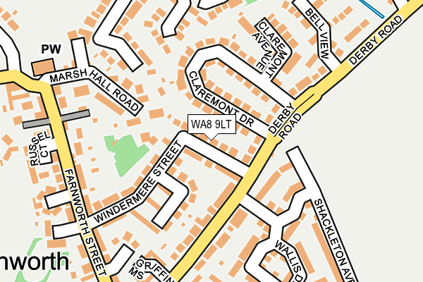 WA8 9LT map - OS OpenMap – Local (Ordnance Survey)