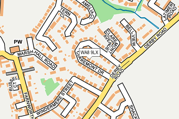 WA8 9LX map - OS OpenMap – Local (Ordnance Survey)