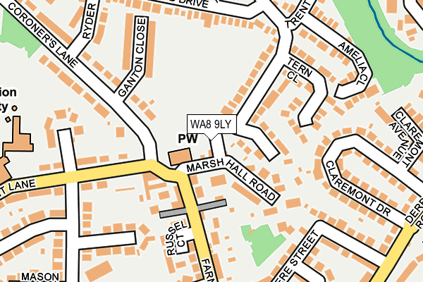 WA8 9LY map - OS OpenMap – Local (Ordnance Survey)