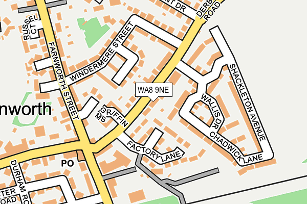 WA8 9NE map - OS OpenMap – Local (Ordnance Survey)