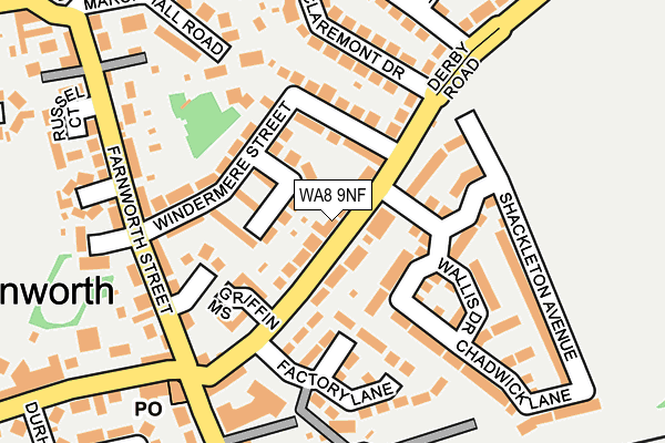 WA8 9NF map - OS OpenMap – Local (Ordnance Survey)