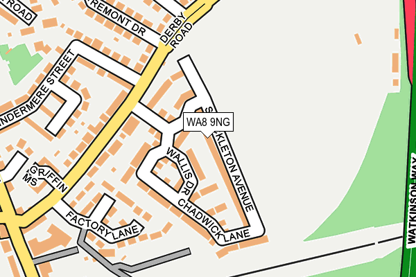 WA8 9NG map - OS OpenMap – Local (Ordnance Survey)