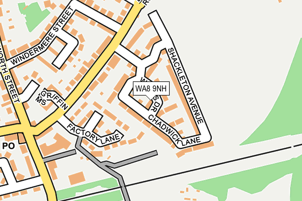 WA8 9NH map - OS OpenMap – Local (Ordnance Survey)