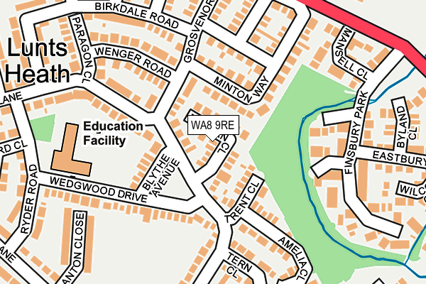 WA8 9RE map - OS OpenMap – Local (Ordnance Survey)