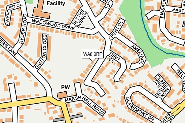 WA8 9RF map - OS OpenMap – Local (Ordnance Survey)