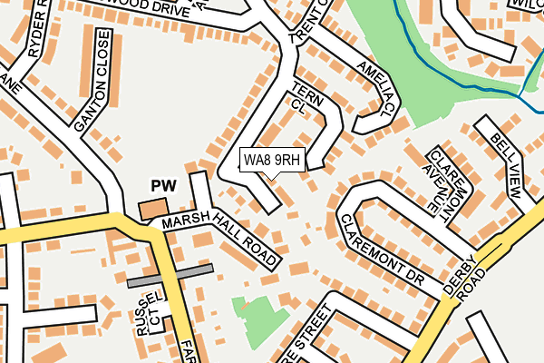 WA8 9RH map - OS OpenMap – Local (Ordnance Survey)