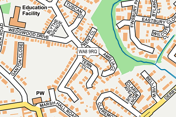WA8 9RQ map - OS OpenMap – Local (Ordnance Survey)