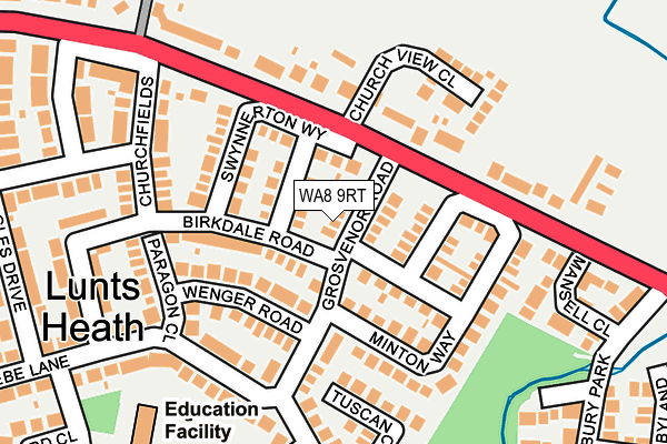 WA8 9RT map - OS OpenMap – Local (Ordnance Survey)