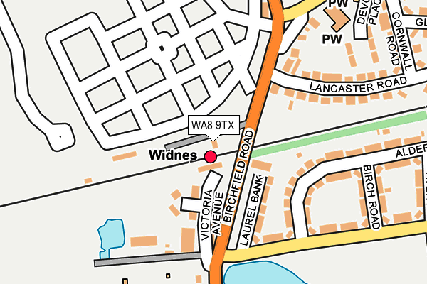 WA8 9TX map - OS OpenMap – Local (Ordnance Survey)