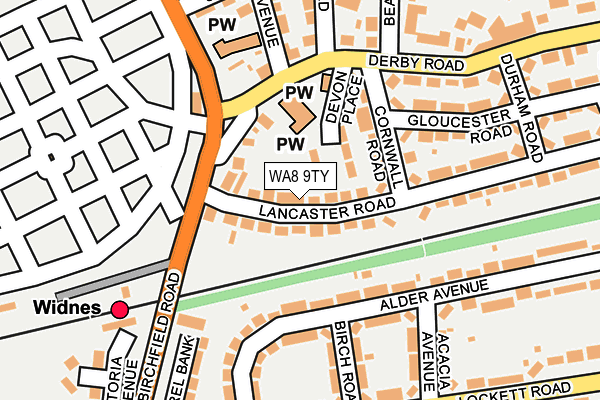 WA8 9TY map - OS OpenMap – Local (Ordnance Survey)