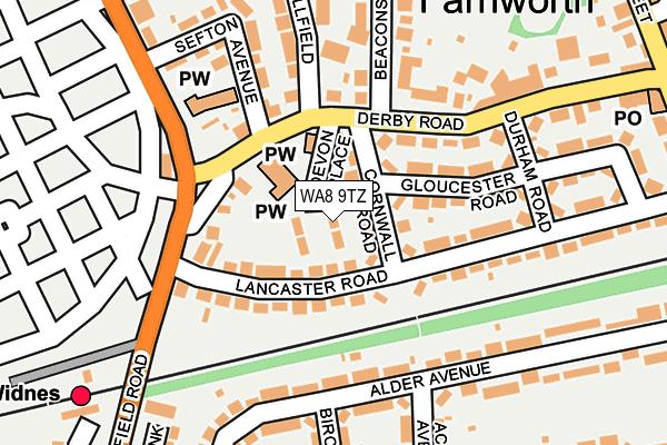 WA8 9TZ map - OS OpenMap – Local (Ordnance Survey)