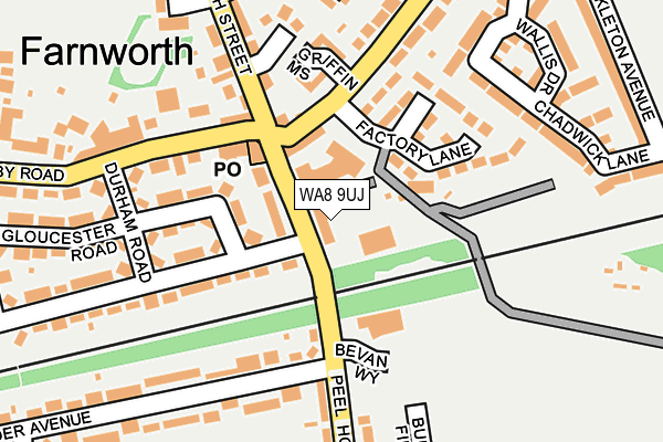 WA8 9UJ map - OS OpenMap – Local (Ordnance Survey)