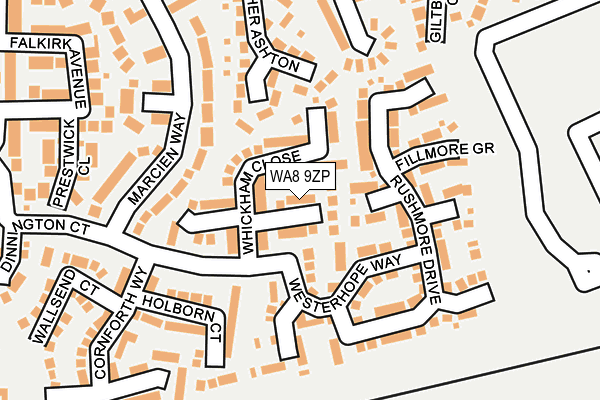 WA8 9ZP map - OS OpenMap – Local (Ordnance Survey)