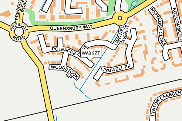 WA8 9ZT map - OS OpenMap – Local (Ordnance Survey)