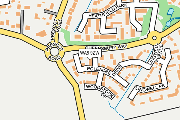 WA8 9ZW map - OS OpenMap – Local (Ordnance Survey)