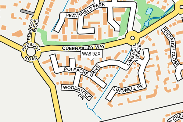 WA8 9ZX map - OS OpenMap – Local (Ordnance Survey)