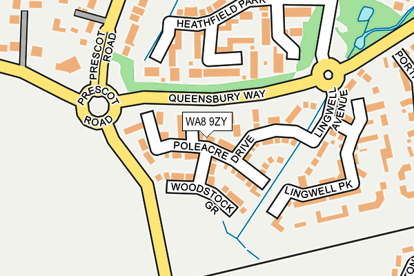 WA8 9ZY map - OS OpenMap – Local (Ordnance Survey)