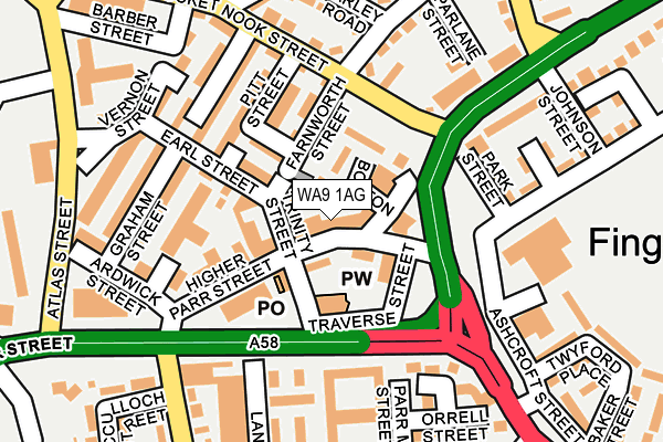 WA9 1AG map - OS OpenMap – Local (Ordnance Survey)