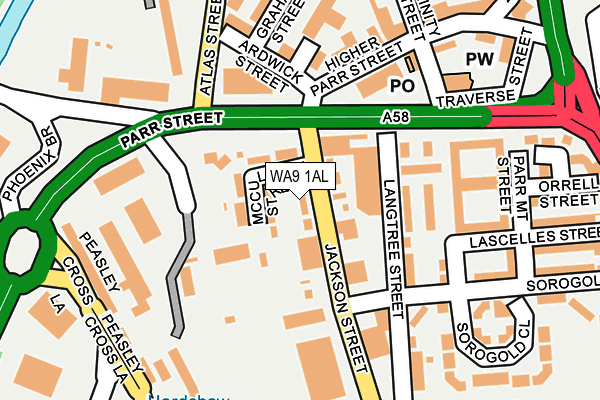 WA9 1AL map - OS OpenMap – Local (Ordnance Survey)