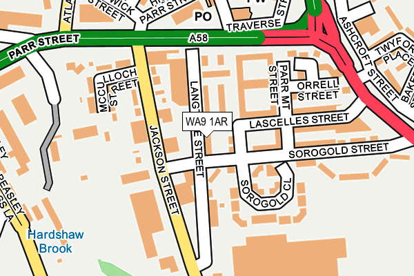 WA9 1AR map - OS OpenMap – Local (Ordnance Survey)