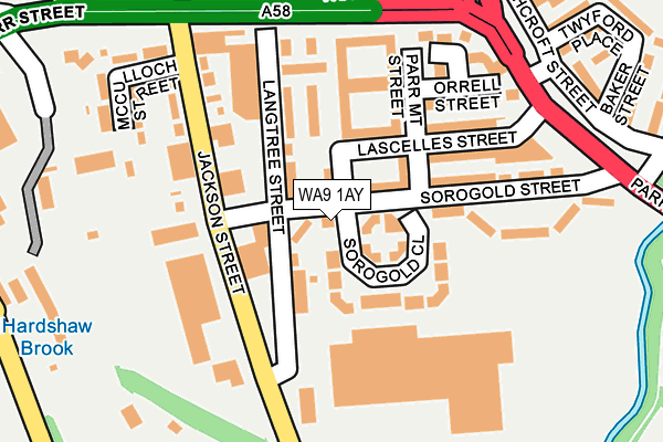 WA9 1AY map - OS OpenMap – Local (Ordnance Survey)