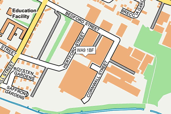 WA9 1BF map - OS OpenMap – Local (Ordnance Survey)