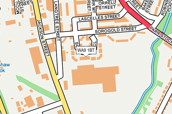 WA9 1BT map - OS OpenMap – Local (Ordnance Survey)
