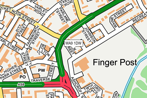 WA9 1DW map - OS OpenMap – Local (Ordnance Survey)
