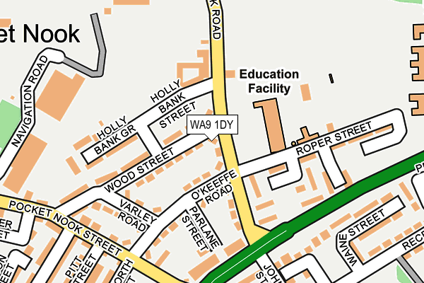 WA9 1DY map - OS OpenMap – Local (Ordnance Survey)