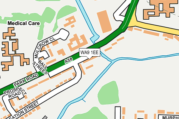 WA9 1EE map - OS OpenMap – Local (Ordnance Survey)