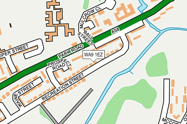 WA9 1EZ map - OS OpenMap – Local (Ordnance Survey)