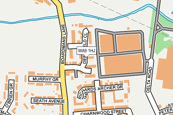 WA9 1HJ map - OS OpenMap – Local (Ordnance Survey)