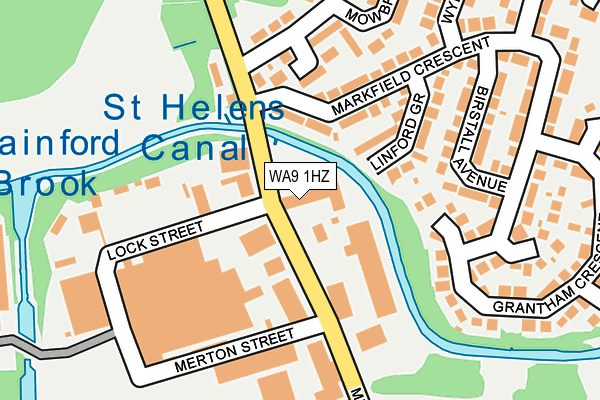 WA9 1HZ map - OS OpenMap – Local (Ordnance Survey)