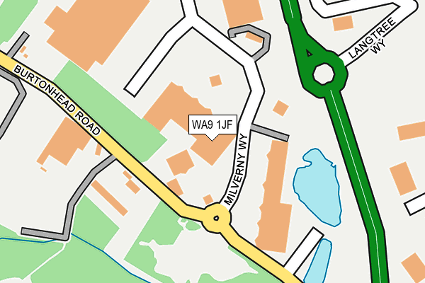 WA9 1JF map - OS OpenMap – Local (Ordnance Survey)