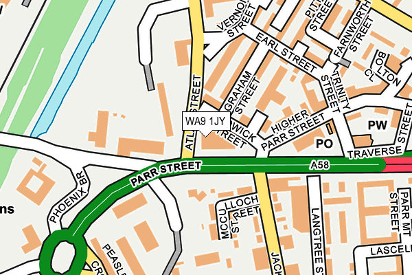 WA9 1JY map - OS OpenMap – Local (Ordnance Survey)