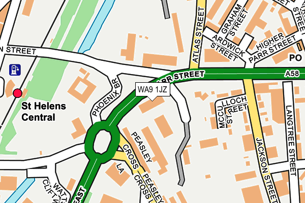 WA9 1JZ map - OS OpenMap – Local (Ordnance Survey)