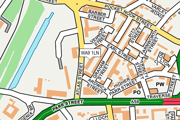 WA9 1LN map - OS OpenMap – Local (Ordnance Survey)