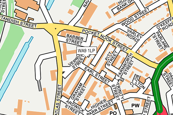 WA9 1LP map - OS OpenMap – Local (Ordnance Survey)
