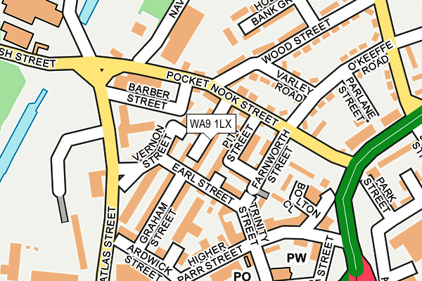 WA9 1LX map - OS OpenMap – Local (Ordnance Survey)