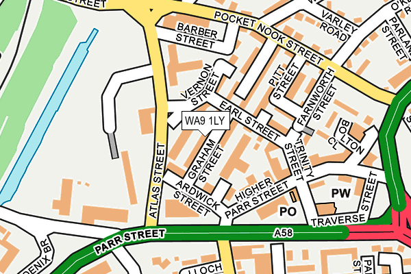 WA9 1LY map - OS OpenMap – Local (Ordnance Survey)