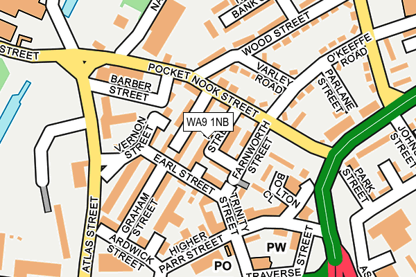 WA9 1NB map - OS OpenMap – Local (Ordnance Survey)