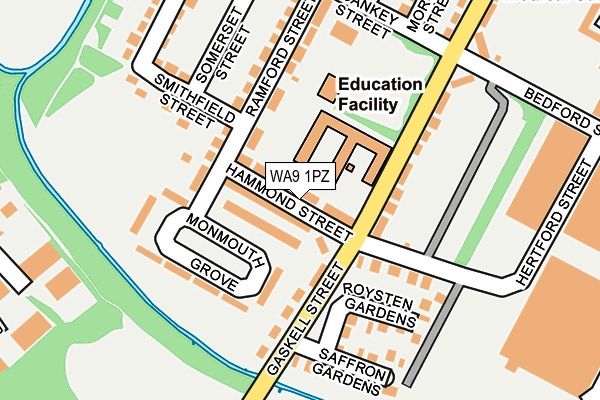 WA9 1PZ map - OS OpenMap – Local (Ordnance Survey)